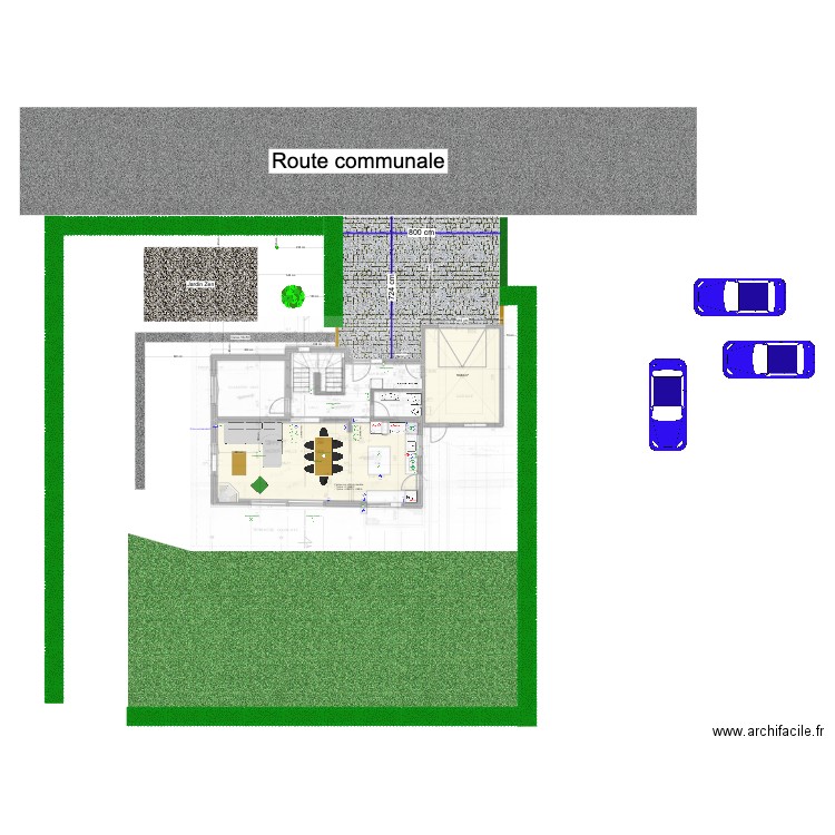 Cossettes_Projet_Agrandissement_Entrée_Actuel. Plan de 2 pièces et 60 m2