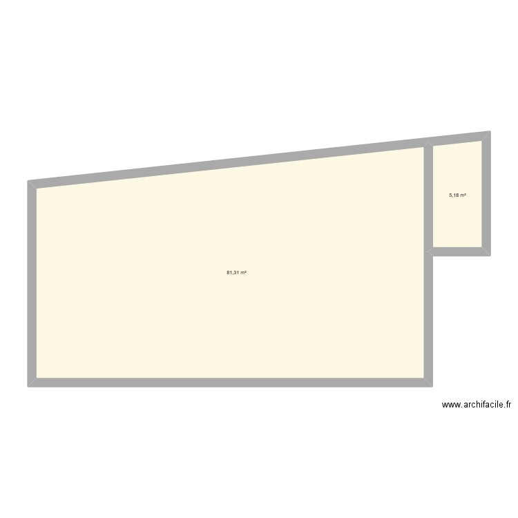 Base 1. Plan de 2 pièces et 86 m2