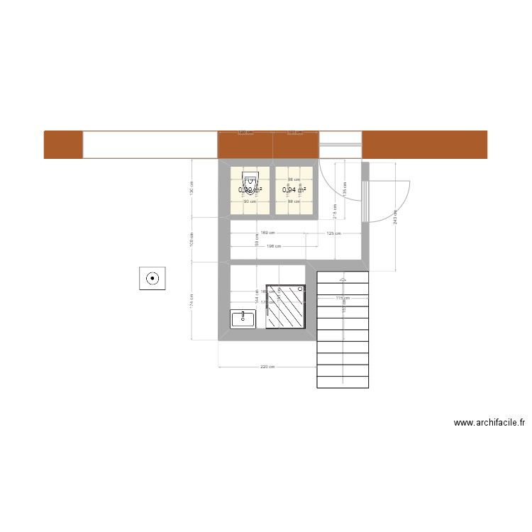 GRANGE 1. Plan de 2 pièces et 2 m2