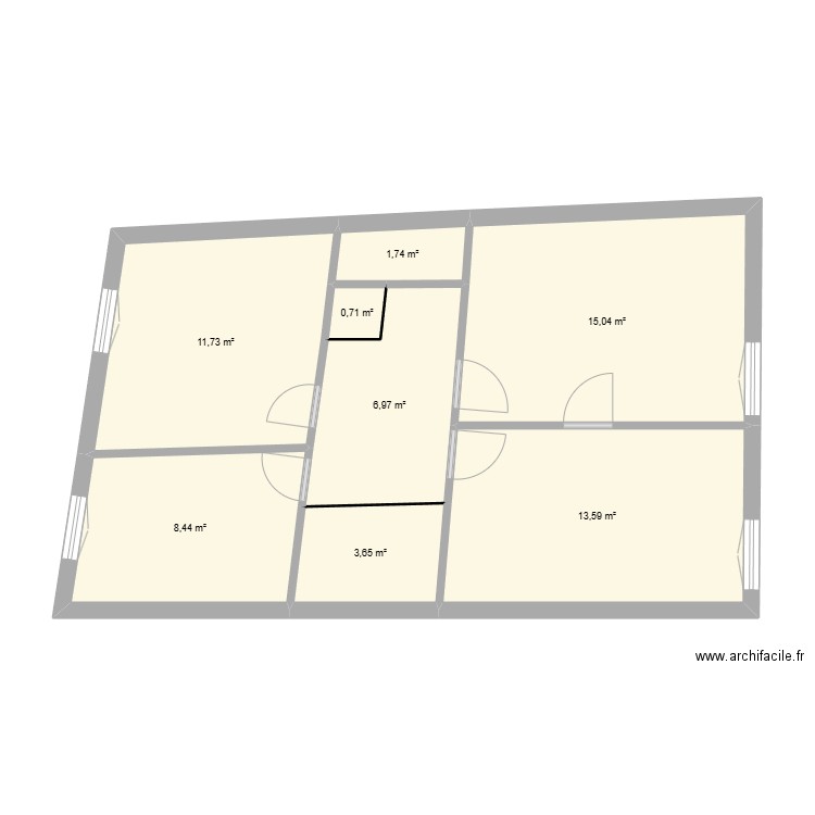 Bjoern - 2ème étage - Rénové. Plan de 8 pièces et 62 m2