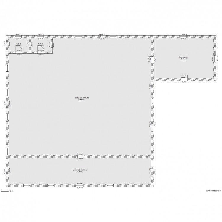 Bibliothèque. Plan de 0 pièce et 0 m2