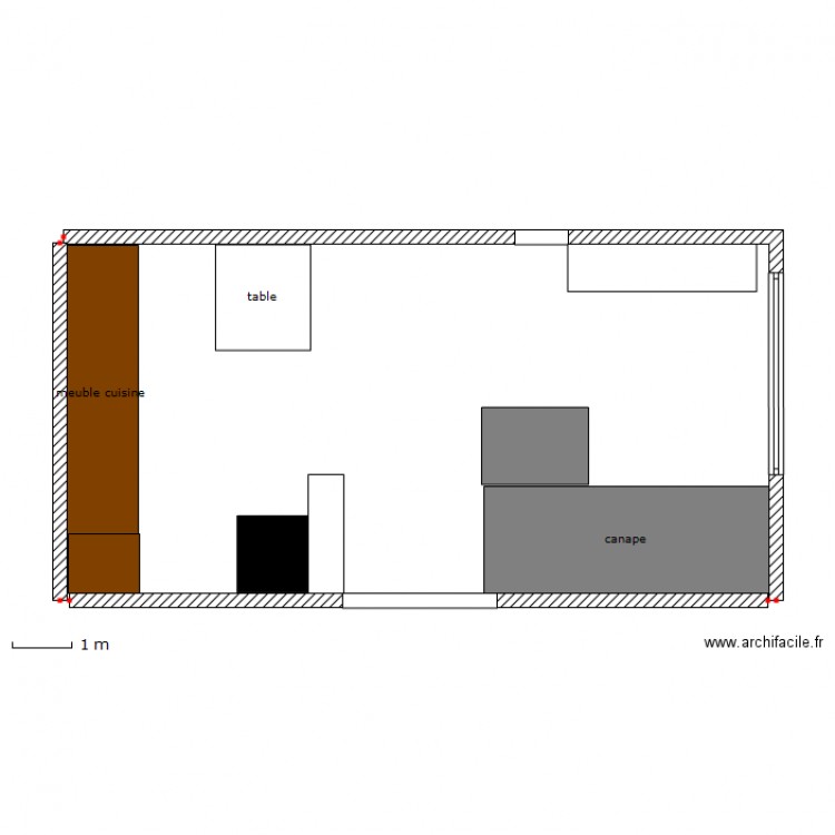 salon cuisine . Plan de 0 pièce et 0 m2