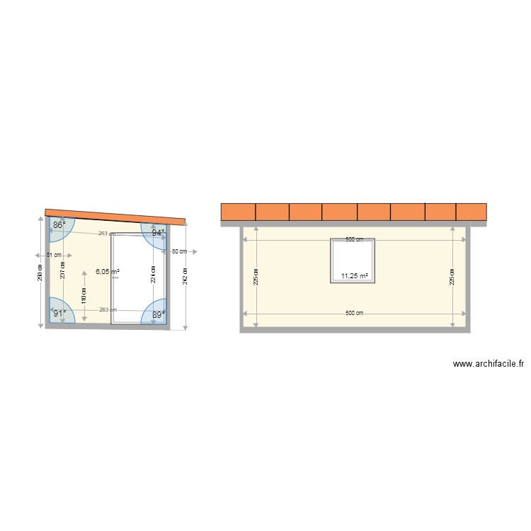 Facade abri de jardin Odile PAIX. Plan de 0 pièce et 0 m2