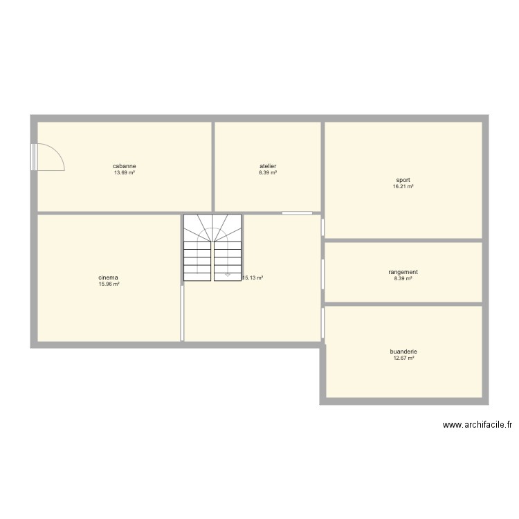 sous sol 1me essai. Plan de 0 pièce et 0 m2