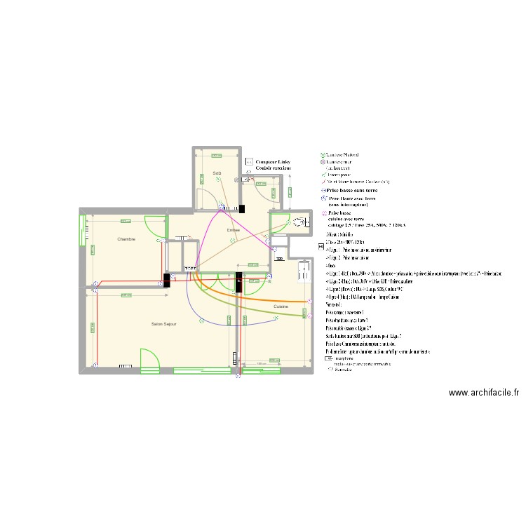 Plan Electric Existant. Plan de 0 pièce et 0 m2