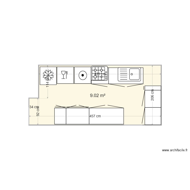 cuisine 1. Plan de 0 pièce et 0 m2