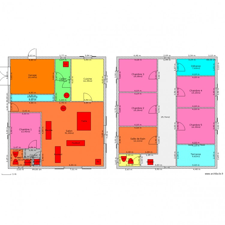 Maison etage. Plan de 0 pièce et 0 m2