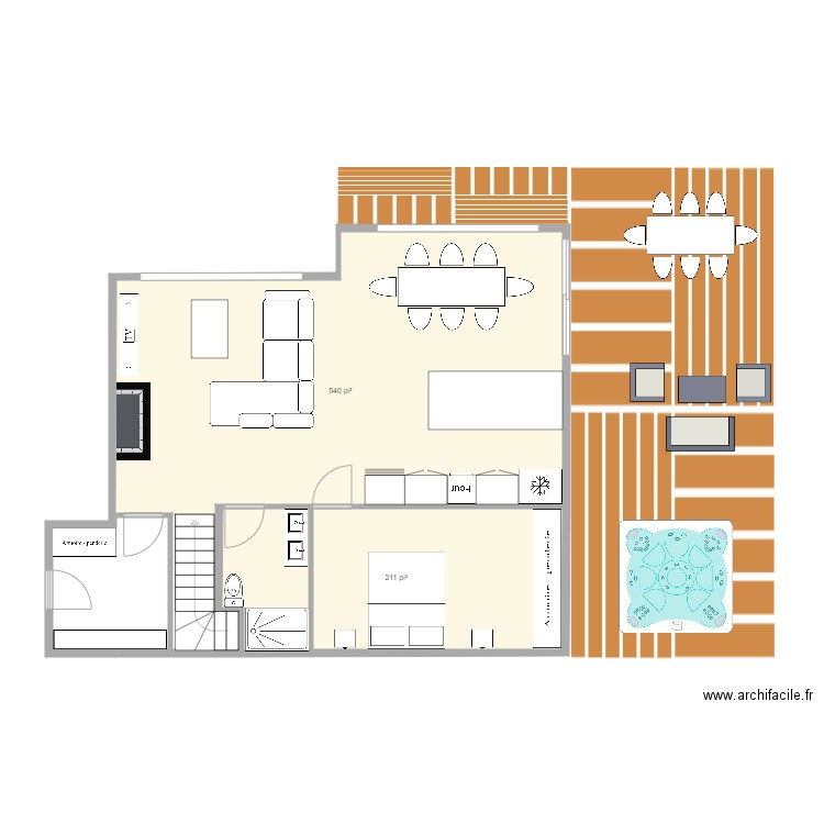 Plan toit 1 pente. Plan de 0 pièce et 0 m2