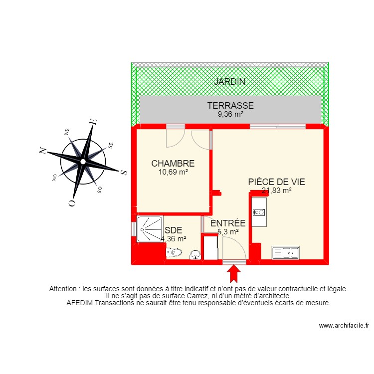 BI 23700 - . Plan de 13 pièces et 78 m2