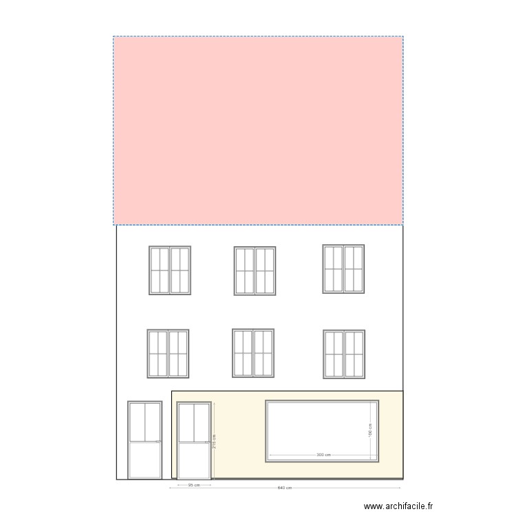 facade local. Plan de 0 pièce et 0 m2