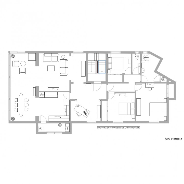 PLAN AVEC AMENAGEMENTS. Plan de 0 pièce et 0 m2