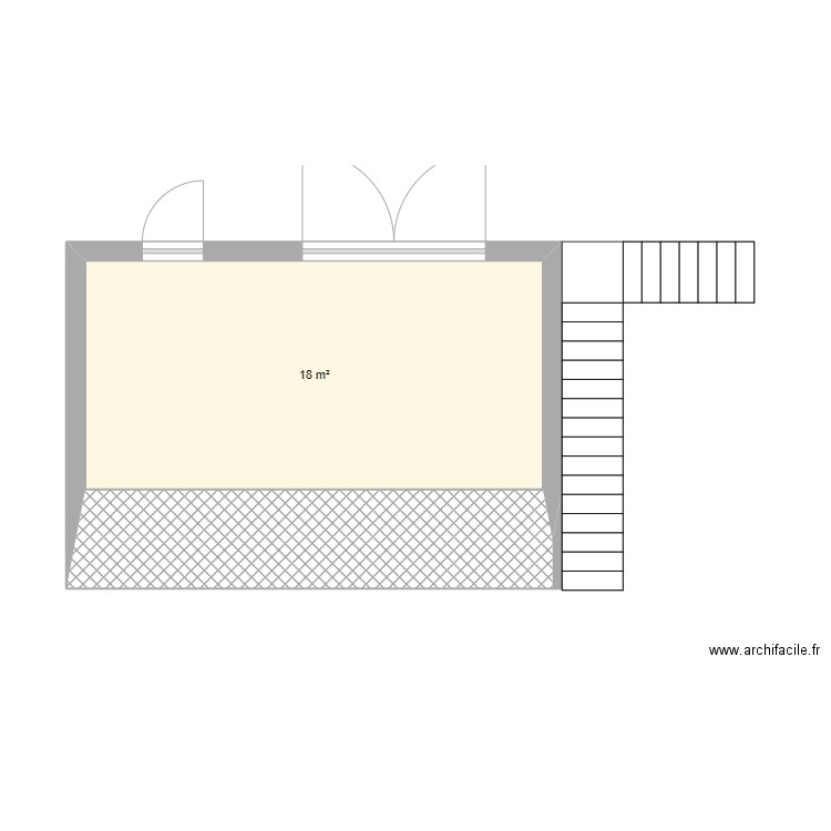 PLAN TERRASSE . Plan de 1 pièce et 18 m2