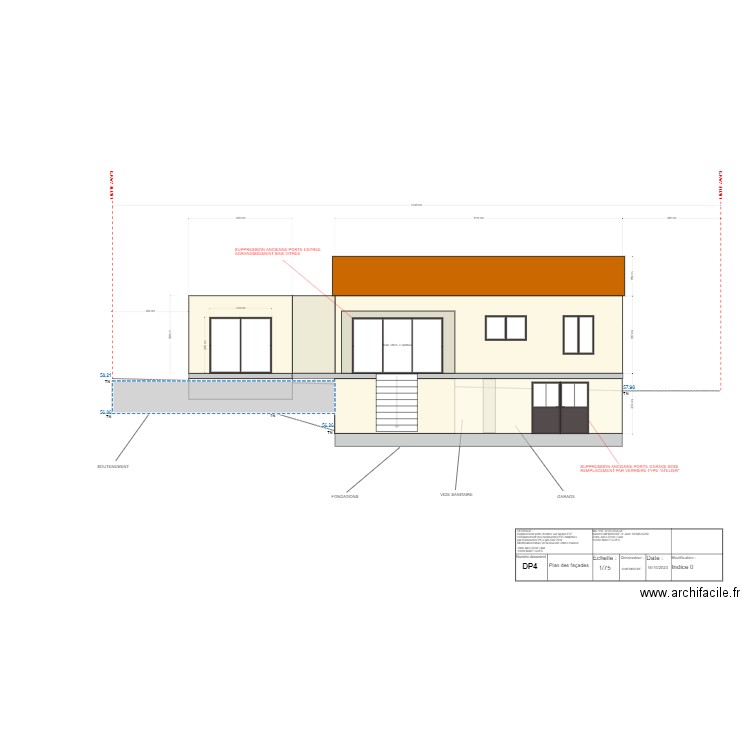 FACADE SUD - PROJET ENTREE. Plan de 0 pièce et 0 m2