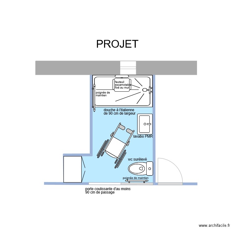 KANNIH - PJT. Plan de 1 pièce et 6 m2