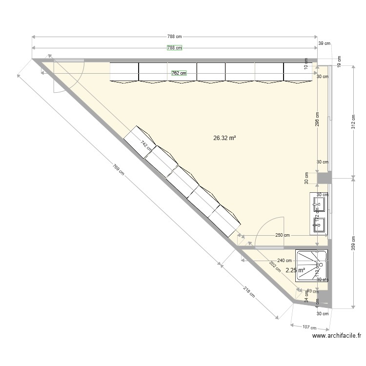 vestiaire. Plan de 0 pièce et 0 m2