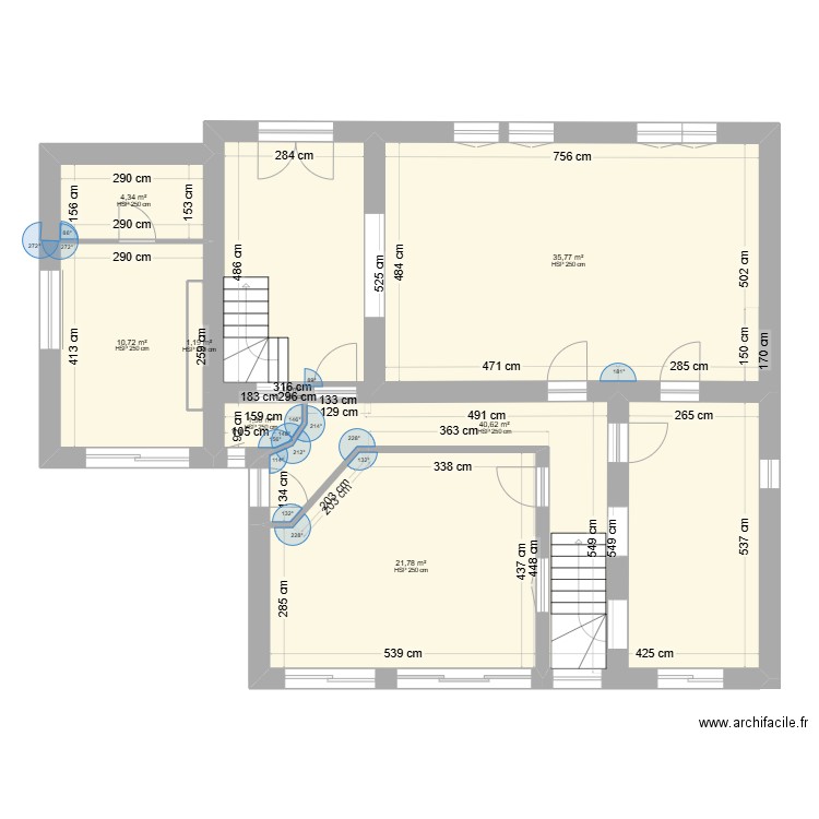 PLAN ANET SURFACES 1. Plan de 13 pièces et 174 m2