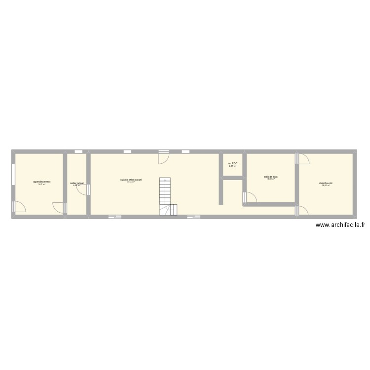 MAISON. Plan de 6 pièces et 110 m2