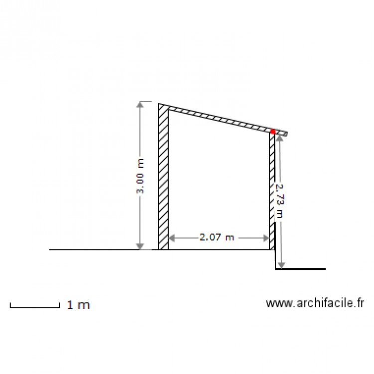 cabanon (vue en coupe). Plan de 0 pièce et 0 m2