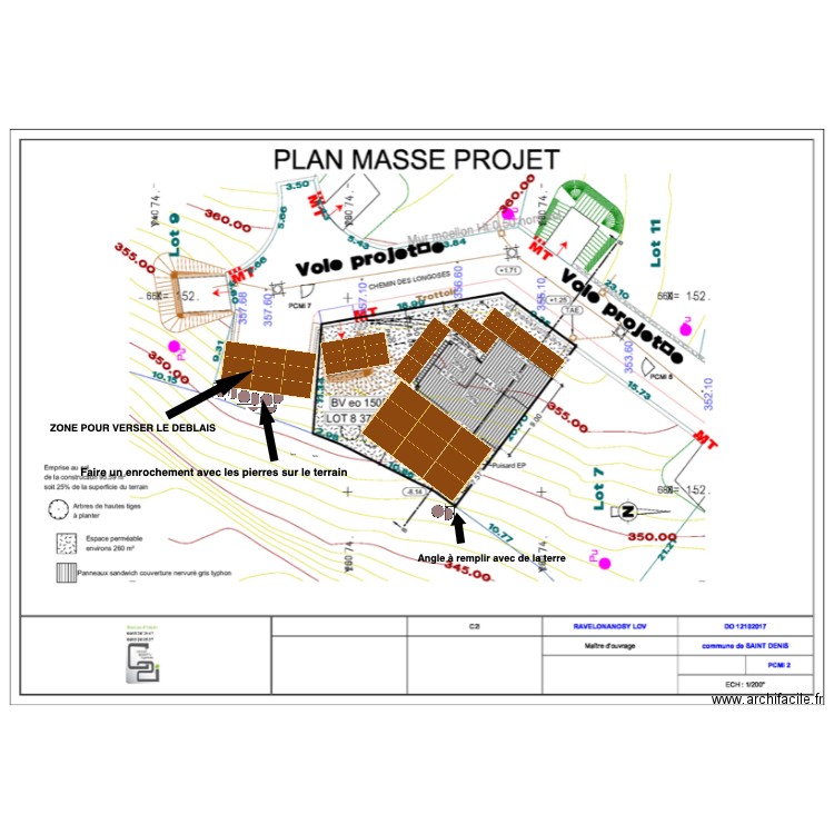 Terrassement et aménagement du jardin. Plan de 0 pièce et 0 m2