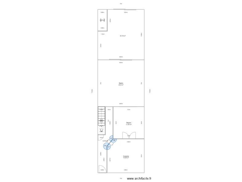 Maison RDC Echelle 1 100 - Plan dessiné par hanane80