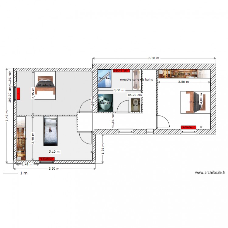 MAISON GALLIENI ETAGEradiateur. Plan de 0 pièce et 0 m2