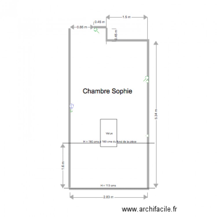 Chambre Sophie. Plan de 0 pièce et 0 m2