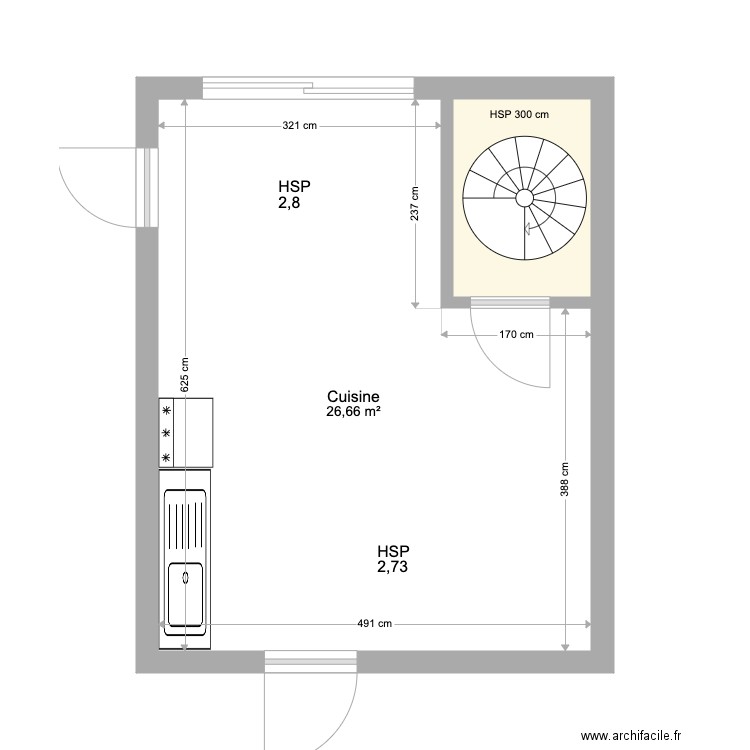 Cuisine RP. Plan de 0 pièce et 0 m2