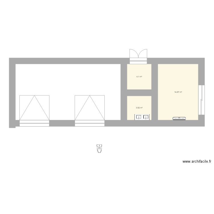 hangar. Plan de 0 pièce et 0 m2