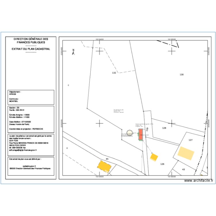 Plan de masse bâtiment agricole. Plan de 0 pièce et 0 m2