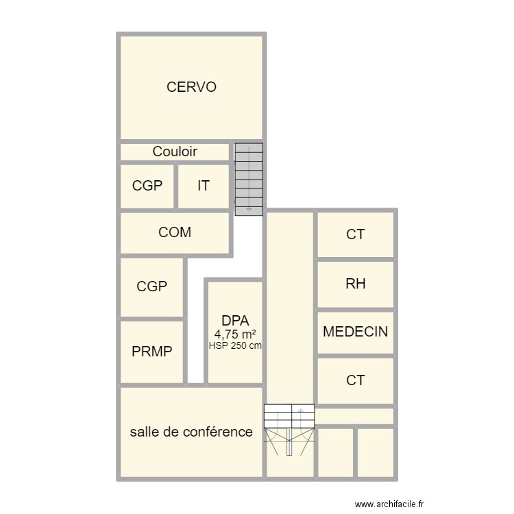 bngrc rdc. Plan de 19 pièces et 71 m2