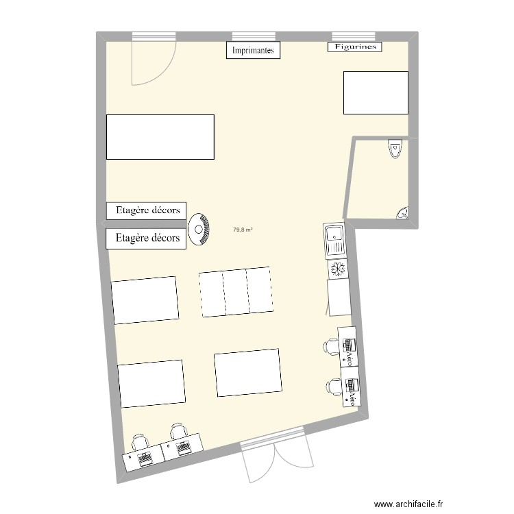 ForgeLab. Plan de 1 pièce et 80 m2