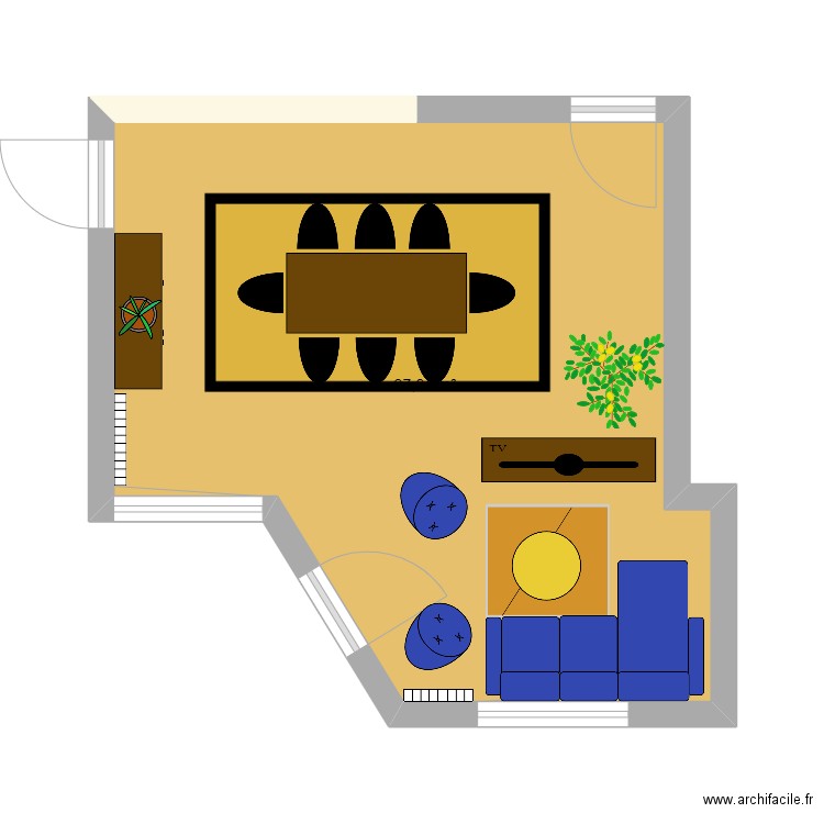 Salon version3. Plan de 0 pièce et 0 m2