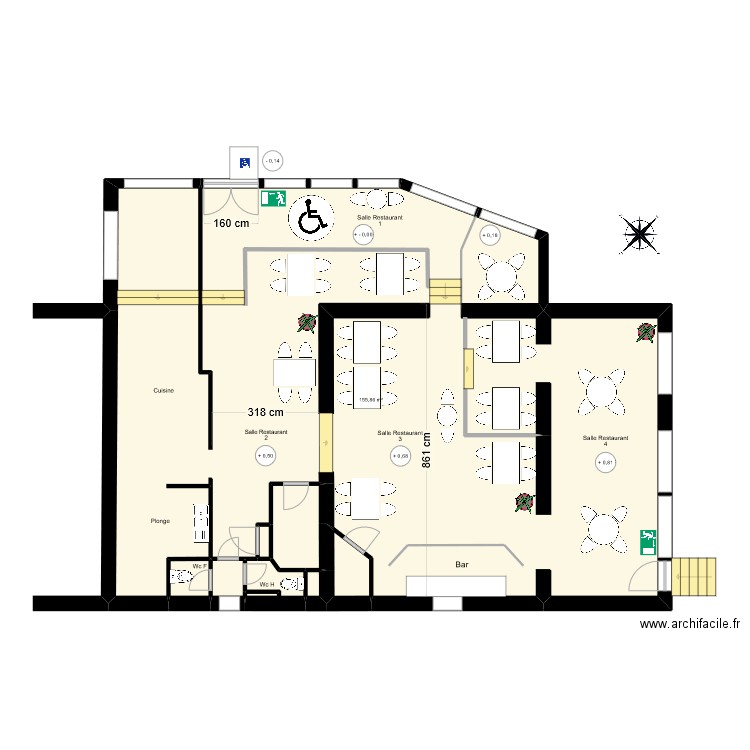 Le croisic. Plan de 9 pièces et 170 m2