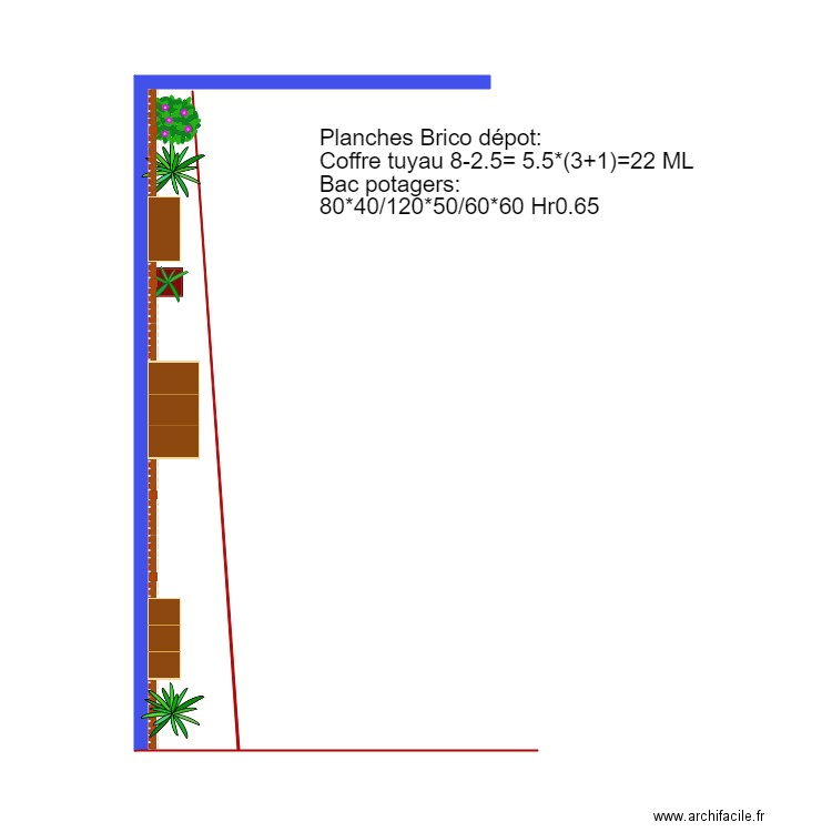 Coffre et Potager Jardin. Plan de 0 pièce et 0 m2