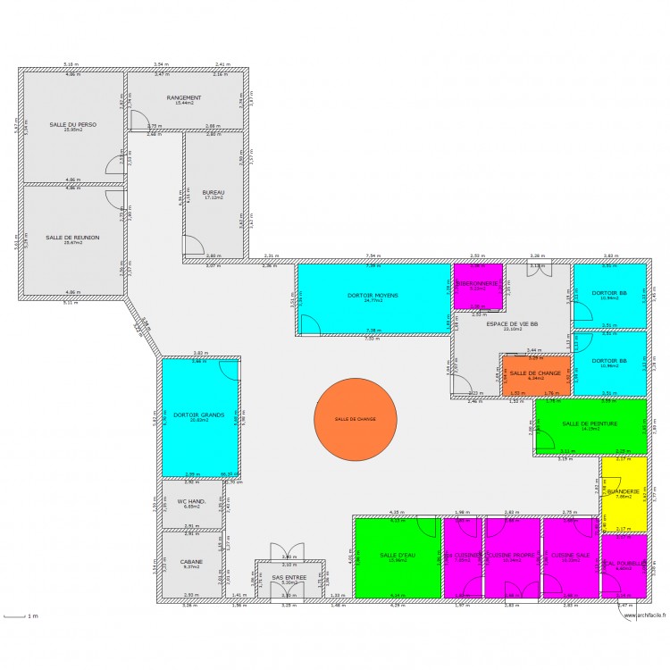 PLAN RDC CRECHE - Plan dessiné par Anne Besset