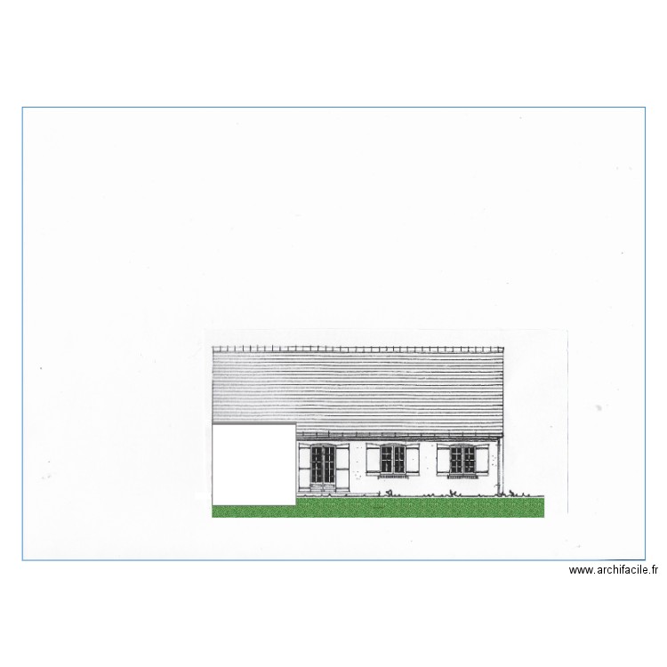 FACADE  OUEST SUR ARRIERE. Plan de 0 pièce et 0 m2