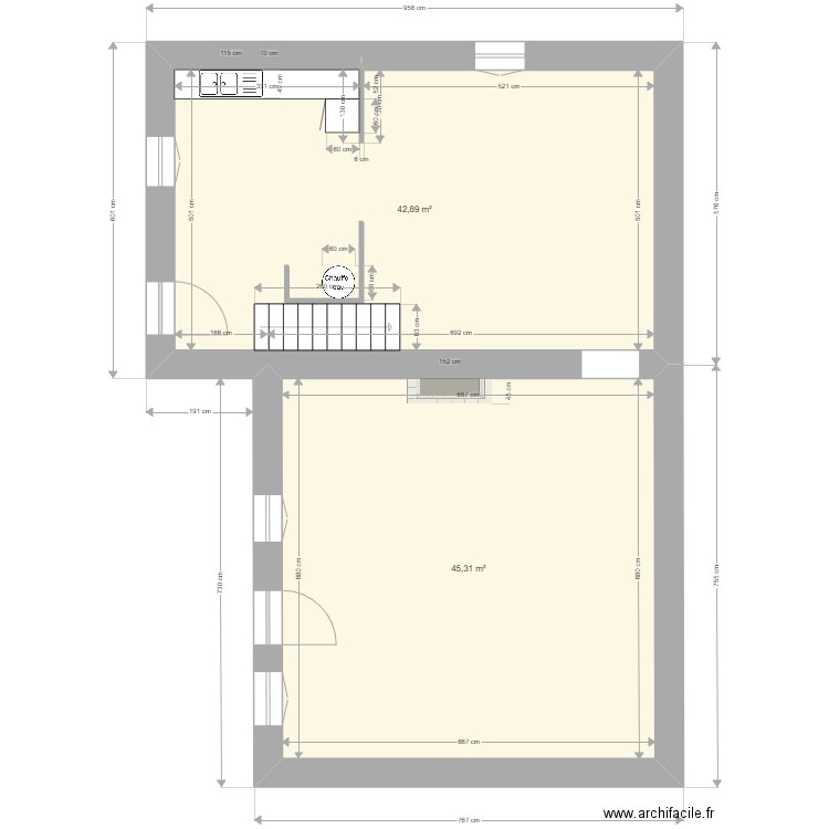 Cecile plan rdc actuel. Plan de 0 pièce et 0 m2