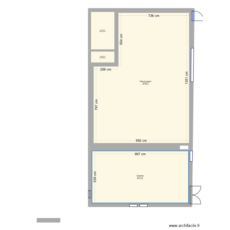 duvigneaux. Plan de 4 pièces et 186 m2