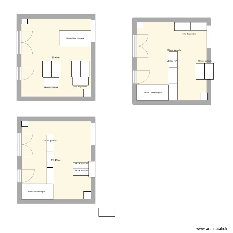 Ripieni. Plan de 3 pièces et 62 m2