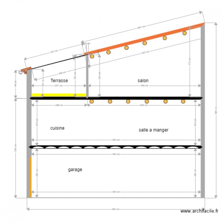 vue en coupe. Plan de 0 pièce et 0 m2