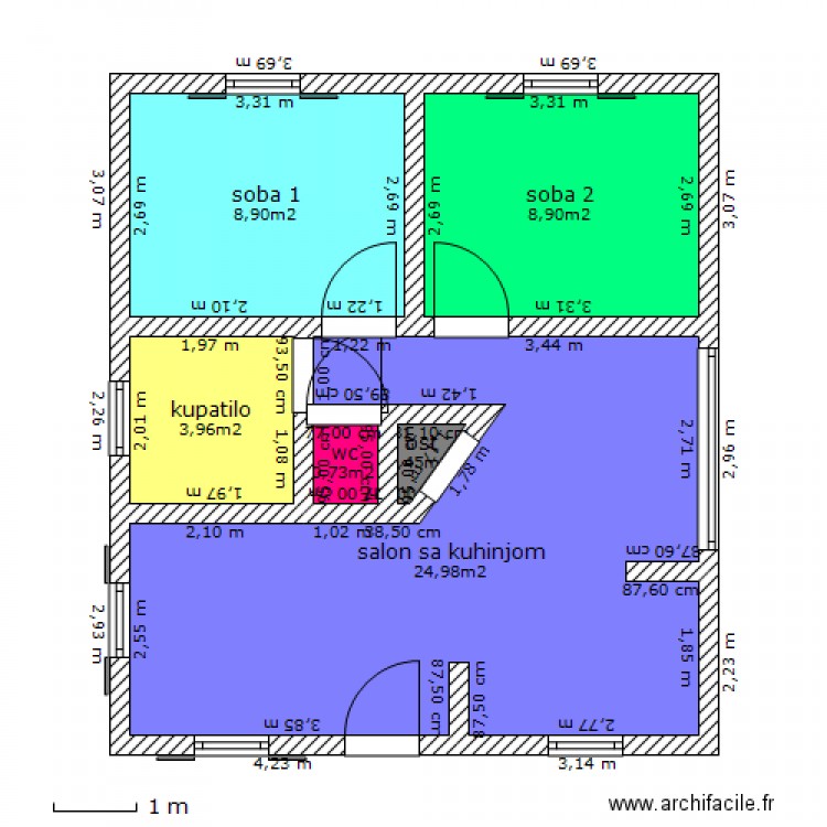 plan za kucu. Plan de 0 pièce et 0 m2