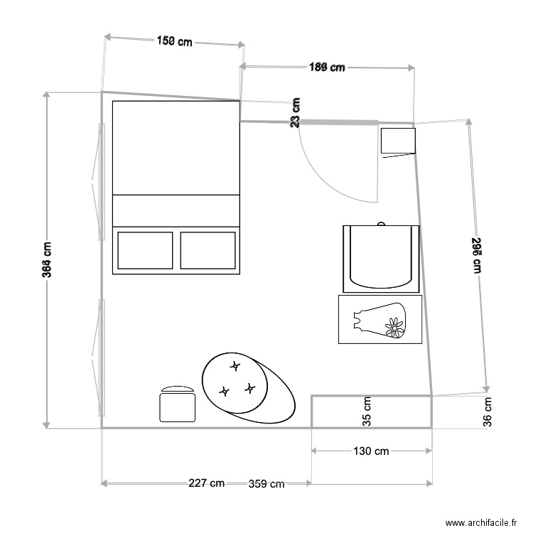 chambre v2. Plan de 0 pièce et 0 m2