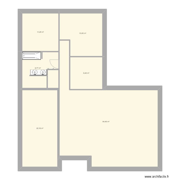 maison. Plan de 6 pièces et 129 m2