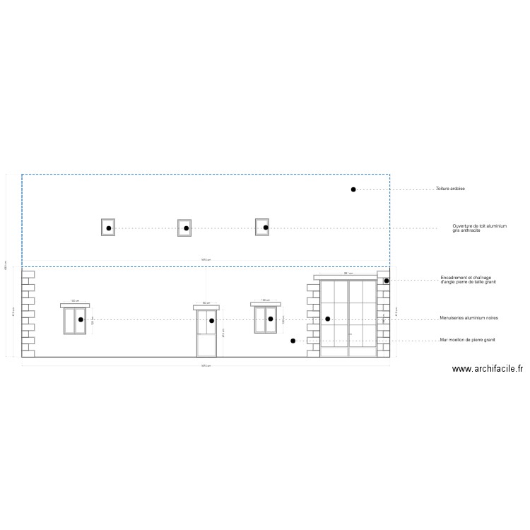 Façade Est. Plan de 0 pièce et 0 m2