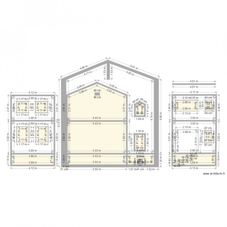 extention face profil. Plan de 0 pièce et 0 m2