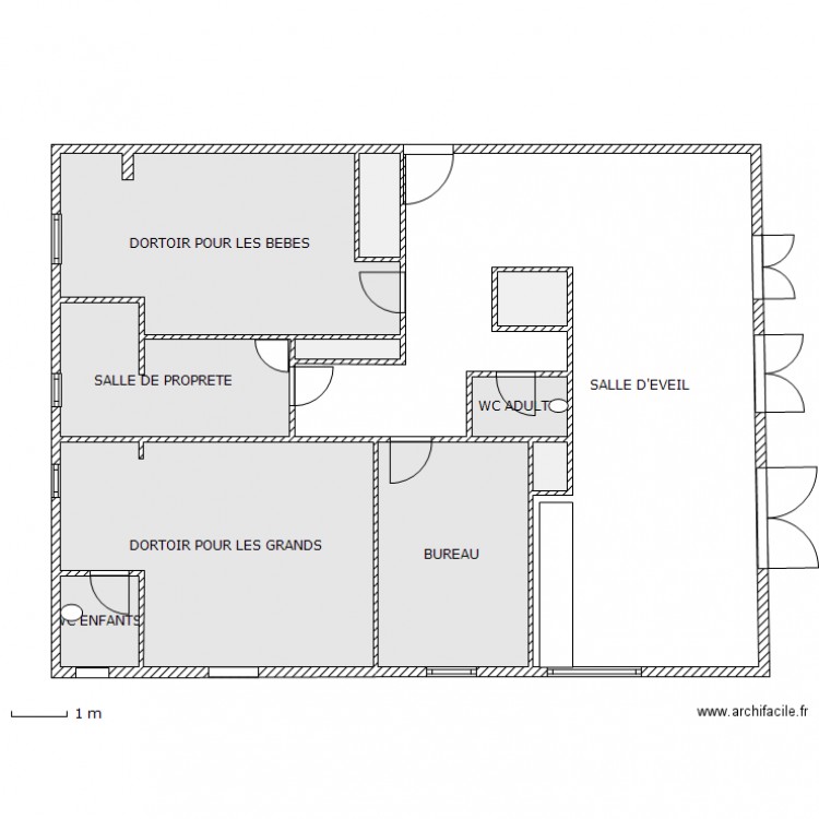 Creche. Plan de 0 pièce et 0 m2