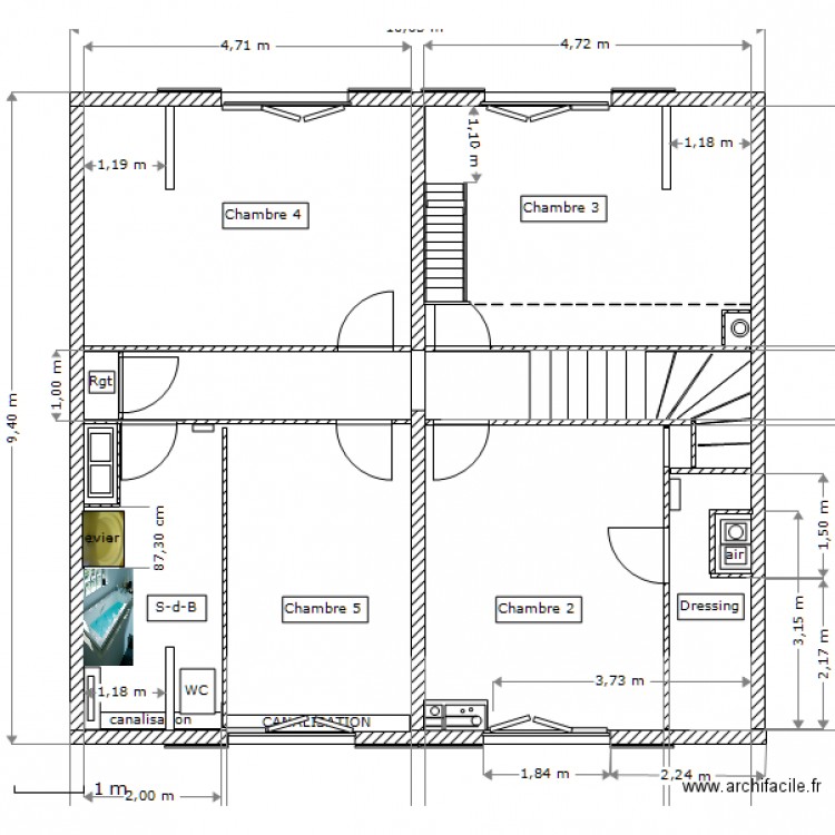 2° Etage  26 Ave du Petit Pont Bures sur Yvette 08/04. Plan de 0 pièce et 0 m2