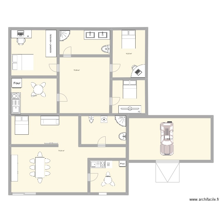 maison Emma. Plan de 6 pièces et 231 m2