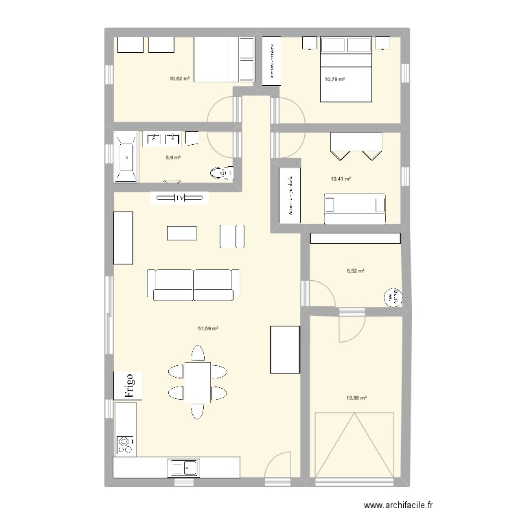 Plan 3. Plan de 7 pièces et 110 m2