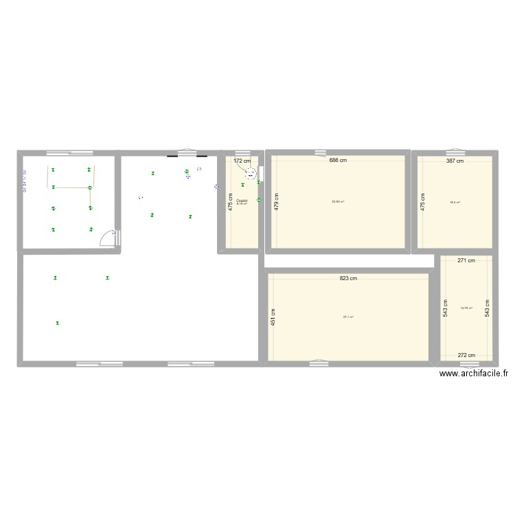 Maison. Plan de 5 pièces et 111 m2